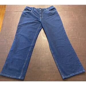 Chico’s Zenergy Stretch Denim Jeans Blue Size 2 XL Straight Leg Pull On Comfort